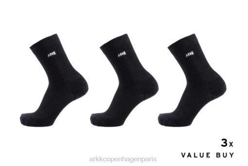 Arkk Copenhagen Paris 646V235 ARKK Copenhagen le pack de 3 chaussettes haut de gamme blanc noir